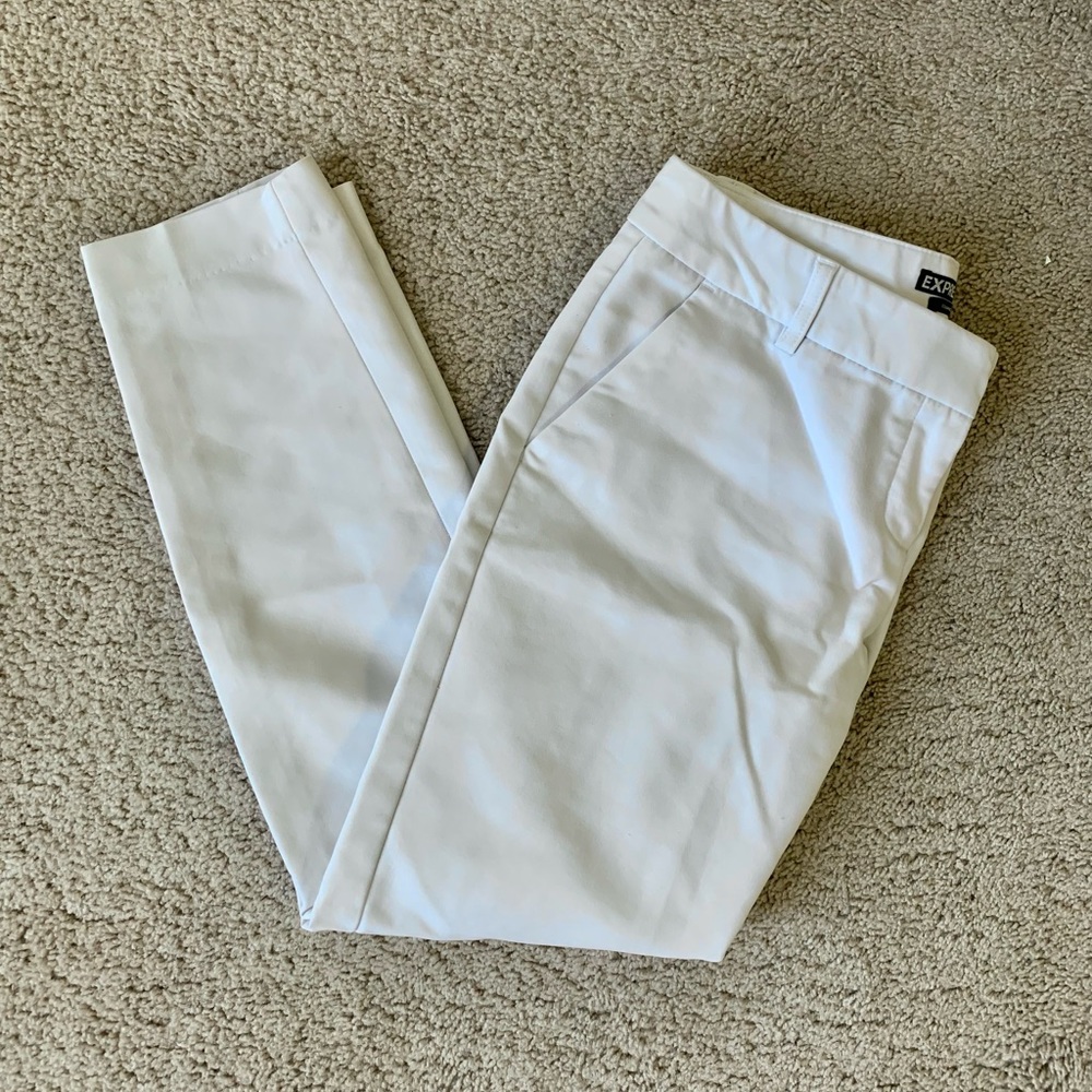 Express White Above The Ankle Dress Pants